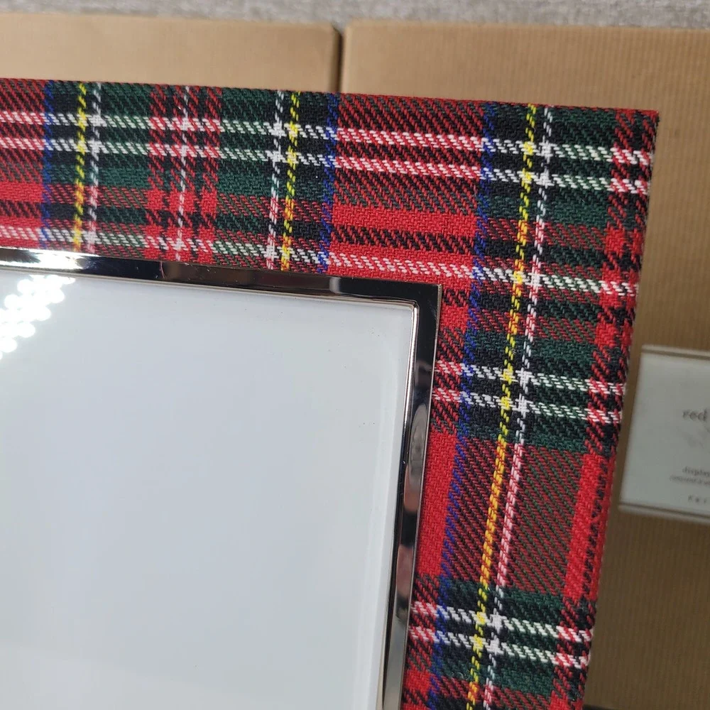 Pottery Barn Red Plaid 2016 Frame 4x6 Christmas Holiday St Jude NEW & RARE